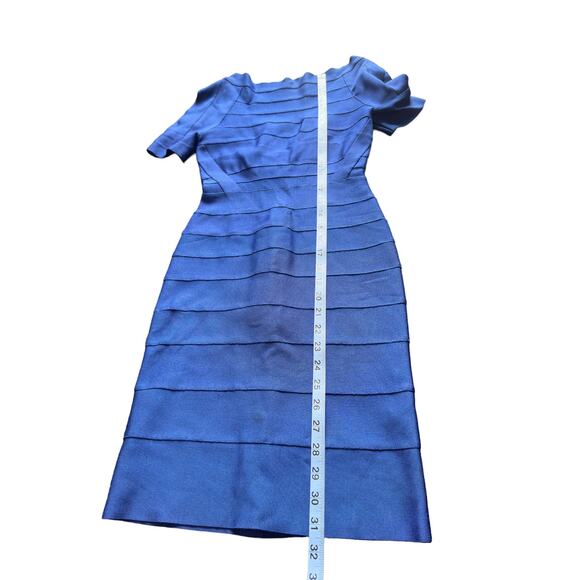 Herve Leger Ultramarine Party Short Sleeve Bandage Bodycon Mini Dress Size XS - Picture 11 of 11